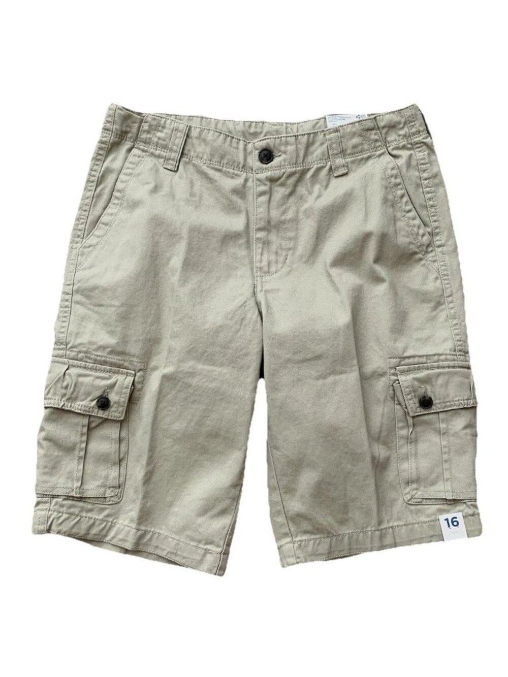 Arizona Cargo Shorts Boys Size 18 Tan Khaki Cotton Flat Front NWT Read
